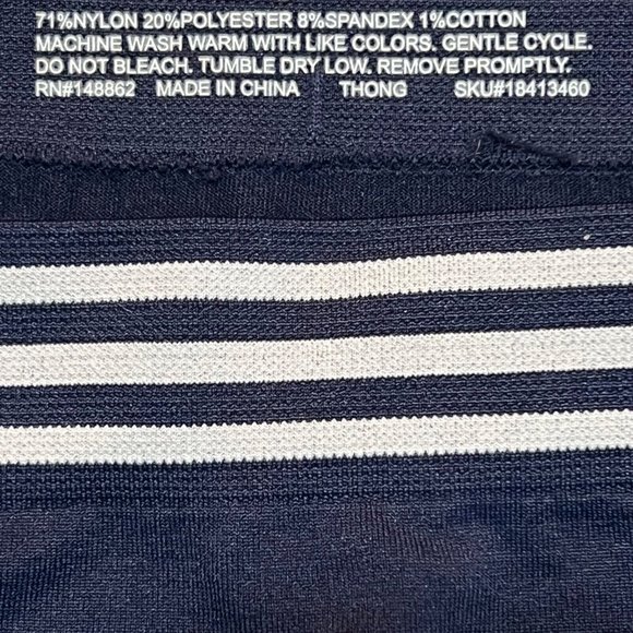NWT TORRID Thong Pantie Underwear Sz 2X Navy Blue White Stripe - Picture 3 of 4